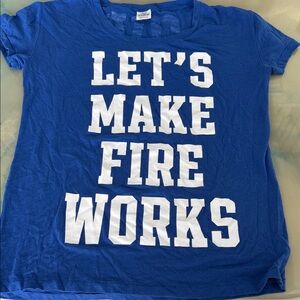 Victoria's Secret Blue and White Short Sleeve Tee